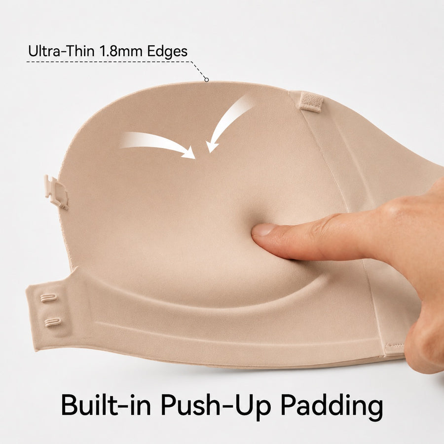 Built-in push-up padding with ultra-thin edges